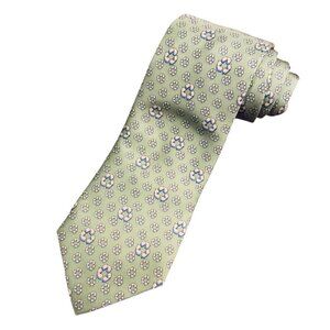 Recycling Symbol Mens Tie by NHC Pale Green Blue Silk Imported Fabric